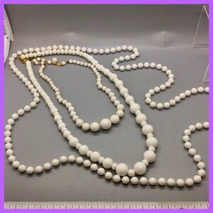 3 White Necklace Lot